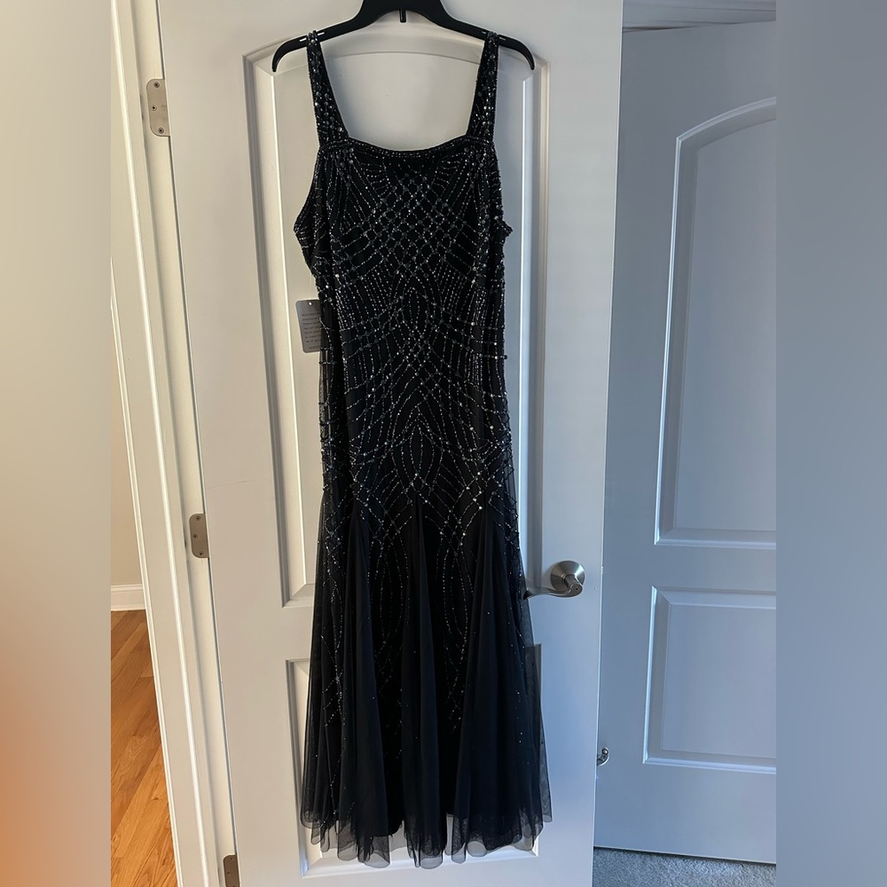 Pisarro Nights Black Beaded Maxi Dress